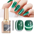 Cat Eye Gel Polish 12ML Moonlight Dark Green Glitter Magnetic Gel Nail Polish Crystal Ceramic Emerald Green Nail Art Long Lasting Soak Off Spring Summer Color