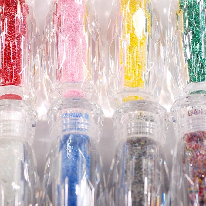 8 Bottles Of Mini Glitter Caviar Micro Crystal Beads 3D Nail Art Rhinestone Decorations DIY Manicure Accessories (mix)