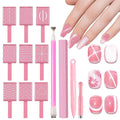 13pcs Pink Cateye Magnet for Nails Double-Ended Hexagon Nail Magnet Stick Flower Cat Eye Magnetic Pen 9 Stripe Nail Magnet Plates for Cat Eye Gel Nail Polish
