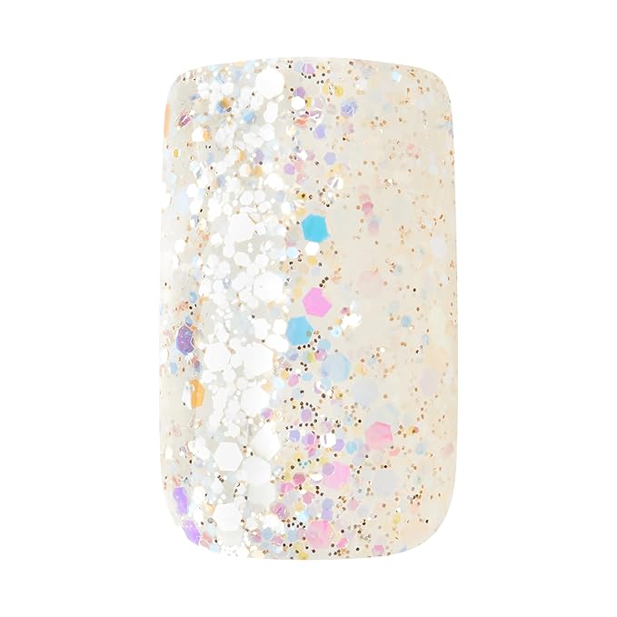 KISS Gel Fantasy Allure Press On Nails, Ready to Wear, 3D Design, Waterproof, Pink Gel Nail Glue 0.07 Oz. (2g), Manicure Stick & Mini File, 28 Count