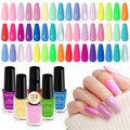 Regular Nail Polish Set: 24 Colors Neon Quick Dry Fingernail Polish Non Gel Bulk Nude Pink Red Green Blue Long Lasting French Nail Art DIY Home Gift Set for Women