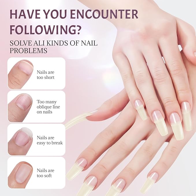 Ranrose 504PCS Fake Nails, French Tip Soft Gel Nail Tips 12 Sizes Acrylic Nail Kit Half Cover False Nails Manicure with Box for Nail Extensions Art White Press on Nails DIY Beginners