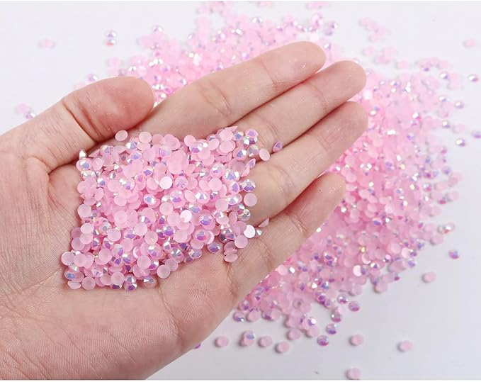 2mm 3mm 4mm 5mm 6mm 5 Packs Black Color Resin Rhinestone,Flat Back Jelly AB Resin Rhinestones Loose Bling Glitter Diamond Stone for Nails, Tumblers, Mugs, Bottles, Craft Decoration