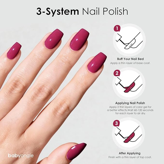 Nail Polish Burgundy Red, 14 ML Quick Dry Nail Polish for Nail Art DIY Manicure at Home, Chip Resistant Nail Lacquer for Nail Art Varnish, Long Lasting, BOG113