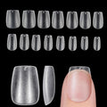 Extra Short Coffin Nail Tips, 240Pcs Double-Sided Matte Soft Acrylic Gel Full Cover Nails, No File Clear Press on Fake Nails for Nail Extension, Manicure, Home DIY, Salon, 15 Sizes