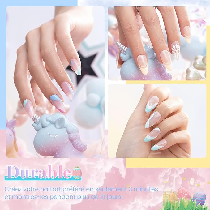 Beetles Pastel Gel Polish Set - 6 Colors Pink Yellow Blue Green Purple Soak Off Nail UV Lamp Gel Nail Kits Decorations Nail Art Gifts Easter