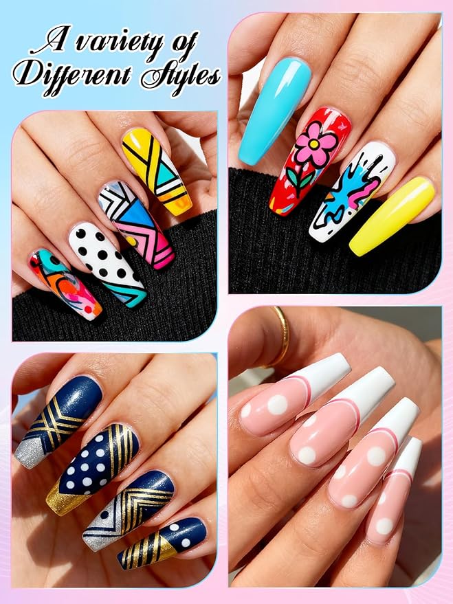 12 Color 3D Nail Art Pens Set, EBANKU Double-Tip Nail Point Graffiti Dotting Pen Drawing Painting Liner for DIY Nail Art Beauty for Christmas