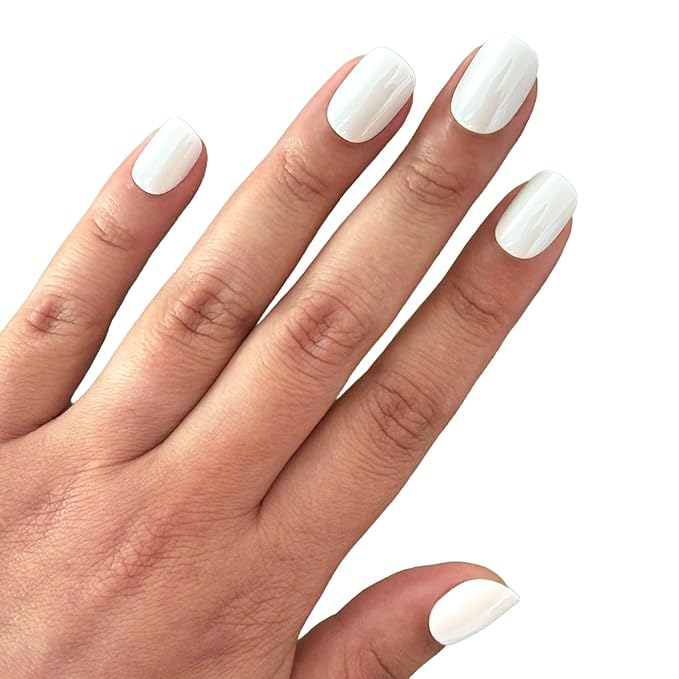 Olive & June Instant Mani Press-On Nails (Glue) | 42 Fake Nails, 21 Sizes | Non-Toxic, Long-Lasting Recycled Materials Realistic Look | Extra Short, Round | Extra Cheese Please w/stickers