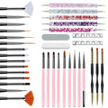 36 PCS Nail Art Tools, Nail Design Kit, Professional Nail Brush Set with Nail Dotting Tools, Gel Polish Painting Brushes & Manicure Accessories for DIY Salon Supply-Black