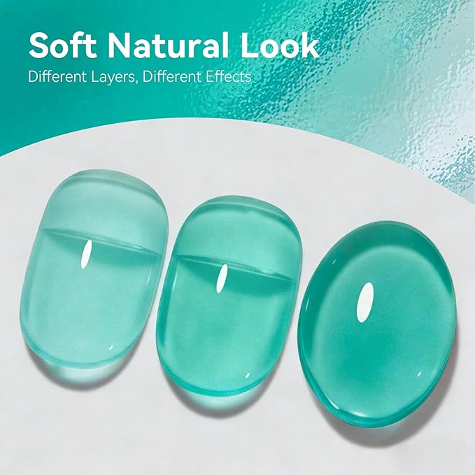 MEGIOR Tropical Aqua Jelly Gel Nail Polish 0.5 Fl Oz Transparent Aqua Soak Off UV LED Lamp Light Cure Gel Polish Kit for Salon and Nail Art Starter Manicure DIY at Home
