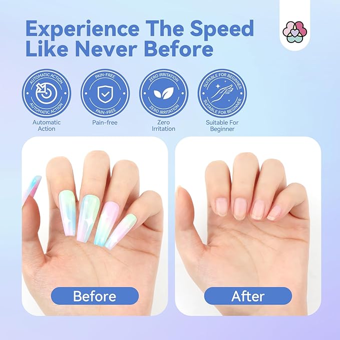 SAVILAND Nail Glue Remover: Quick Gel Glue Remover for Press On Nails Acrylic Removal Glue On Nails with Cuticle Pusher Castor Oil Vitamin E Manicure Fork Easy to Use Home Salon