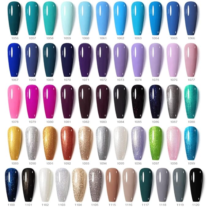 VENALISA 120 Pcs 12ML Gel Nail Polish Set with Base and Top Coat, Gel Polish Kit White Black Pink Blue Colors Soak Off UV LED Nail Gel Polish Sets Nail Art Starter Manicure Salon