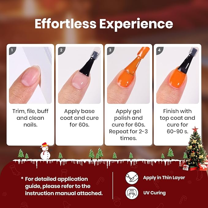 Beetles Gel Nail Polish Kit - 23Pcs Burgundy Red Brown Orange Purple Colors Gel Polish Set Brown Gray Blue Green Soak Off Uv Gel Base Top Coat Gifts for Girls Glowing Attraction