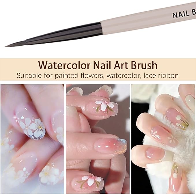 Nail Art Brushes, Watercolor Paint Brush for Oil Painting, Petals Leaves Lace Designs, Acrylic & Gel Nail Polish Brush, French Tips Brushes for Nails for Manicure Salon & DIY Home Manicure
