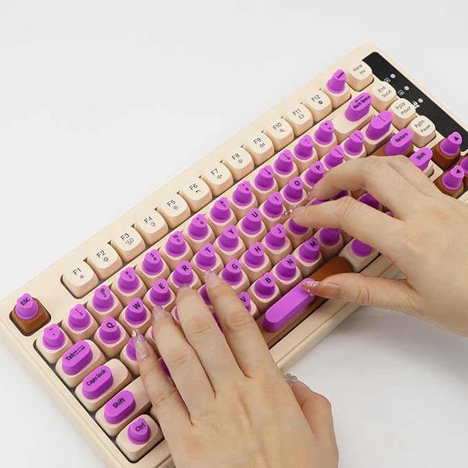 Raised Keyboard Stickers for Long Nails with Letters,Heart-Shaped Reusable Adhesive Protective Type Long Nail Keyboard Stickers for Typing, Gaming & Nail Art (70 Pcs)