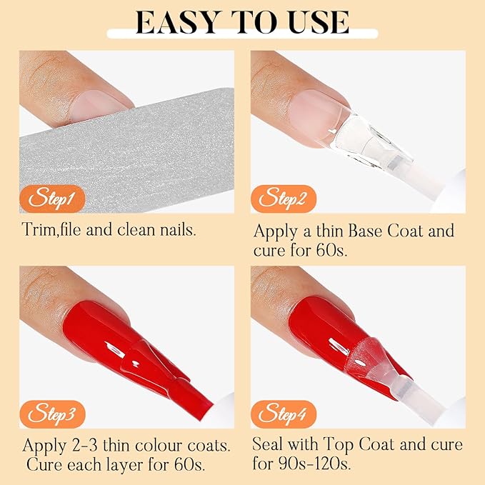 Nicedeco Gel Nail Polish Nail 12 Colors, Hema Free, Cruelty Free, Vegan, Nude Pink U V Gel Manicure Kit DIY Home for Women Girls Kit 4