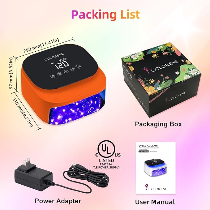 Cordless UV LED Nail Lamp, 60W Rechargeable Nail Dryer Gel Polish Light, Intelligent Auto Sensor LCD Display Curing Lamp, Portable 30 Beads LED Nail Light with 4 Timer Setting