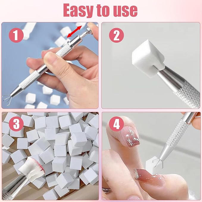 300Pcs Soft Nail Sponges for Ombre,White Nail Art Sponges With Grabbing Pen,Acrylic Palette for Gradient Arc Brush Accessories Supplies for Salon and Home