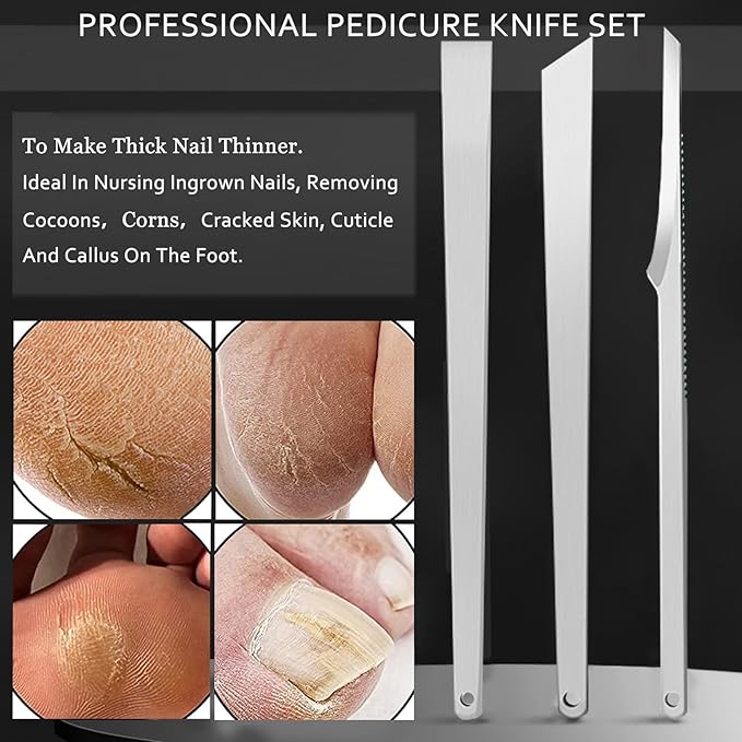 Ingrown Toenail Clipper Pedicure Tools for Feet Thick Nails Toenail Removal Kit Callus Pedicure Knife Nail Cutter Toenail Clippers for Thick Toenails for Seniors