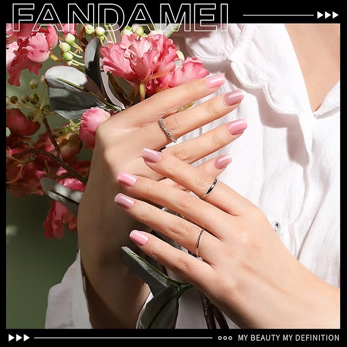 FANDAMEI Press on Nails Short, 24 Packs 576PCS Short Round Press on Nails, 24 Glossy Color Small Fake Glue on Nails with 7g Nail Glue, 24 Color False Nail for Small Nails and hands