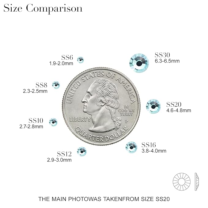 Novani 3000 Pieces Flatback Rhinestones Glass Round Gems Teal Volcano Crystals for Nail Art DIY Crafts Clothes Shoes,SS16,3.8-4.0mm