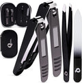 Nail Clipper Set - Nail Clippers for Men/Women - Includes Toenail/Fingernail Clippers, Tweezers, Crystal Nail File - Perfect for Thick Nails - Manicure/Pedicure Tool Kit