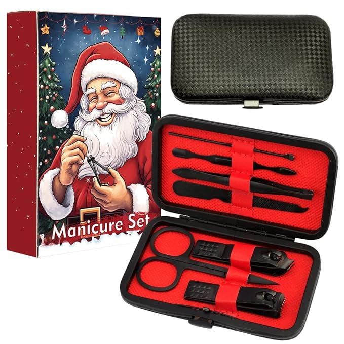Manicure Set Manicure Kit for Men Black Nail Clipper Set Gifts for Men Valentine's Day Teens Gifts Women Easter Basket Stuffers for Teens