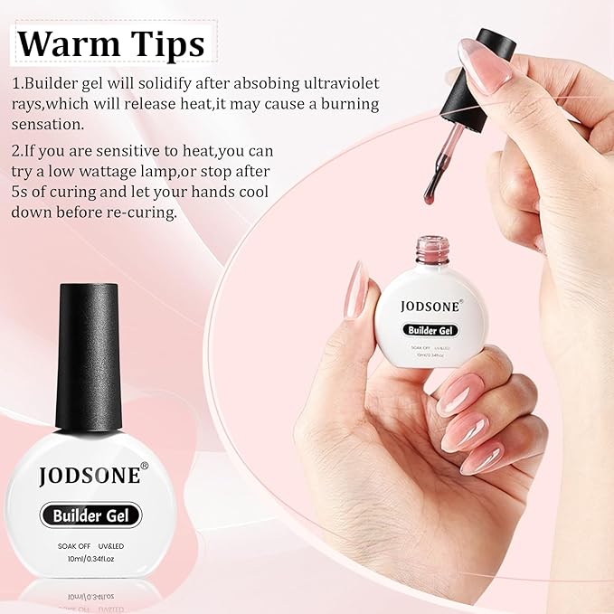 JODSONE Builder Gel for Nails,4Pcs Builder Gel Set 10ml Jelly Brown,Nail Extension & Strengthening,Fall Collection Long Lasting UV Light Cure