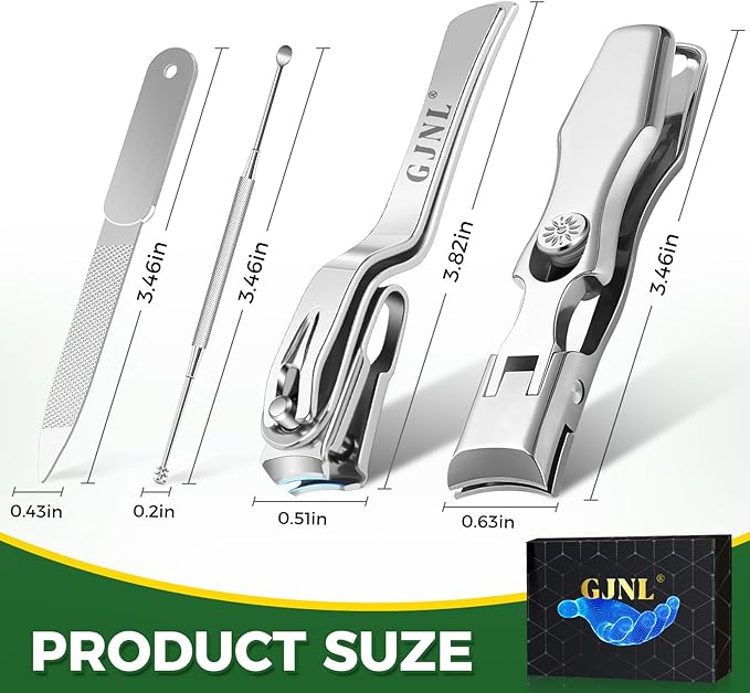 German Nail Clippers for Men, 2026 Upgraded Ultra Sharp Stainless Steel Edgy Nail Clipper for Thick Nails, The Ultra Sharp Nail Clippers Set with Nail File, Gifts for Him Men