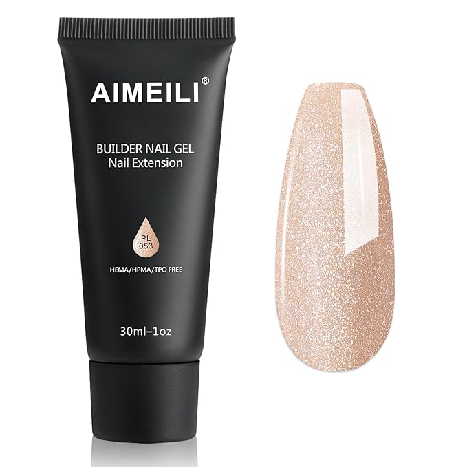 AIMEILI Poly Nail Extension Gel Builder Nail Gel Hema Free Poly Nail Enhancement Nail Art Design DIY Salon Nail At Home Gift for Women Nail Gel - 053
