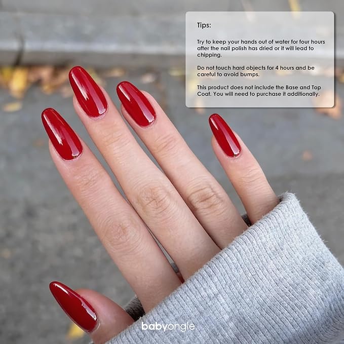 Red Nail Polish, 14 ML Quick Dry Vibrant Red Nail Polish for Nail Art DIY Manicure at Home, Chip Resistant Nail Lacquer for Nail Art Varnish, Long Lasting, BOG105