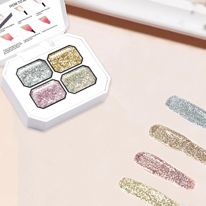 4 Colors Set Ombre Gel Nail Polish,Gradient Painting Gel with 100PCS Nail Sponges & Grabbing Pen for Paint for Nails Art can be Painted in Salon or Home Use(B1)