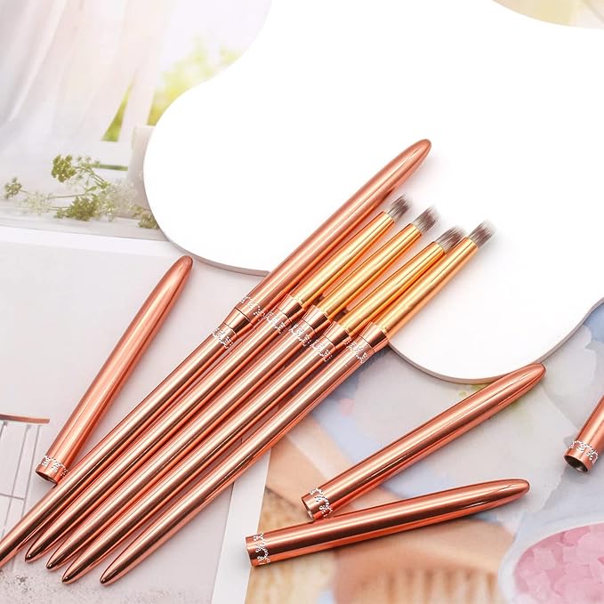SILPECWEE 1pc Kolinsky Ombre Nail Brush Acrylic Nail Art Brushes Rose Gold Nail Pen Nail Design Brush Nail Polish Brushes Ombre Brush for Gel Nails Manicure Brush Nail Art Tools