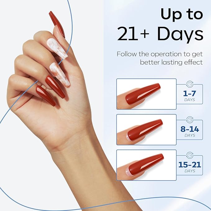 modelones Gel Nail Glue 9 in One Base Gel and No Wipe Top Coat Set 2Pcs for Gel Nail Polish Adhesive Nail Extension Gel Rhinestone Glue Nail Art LED Need 15ml