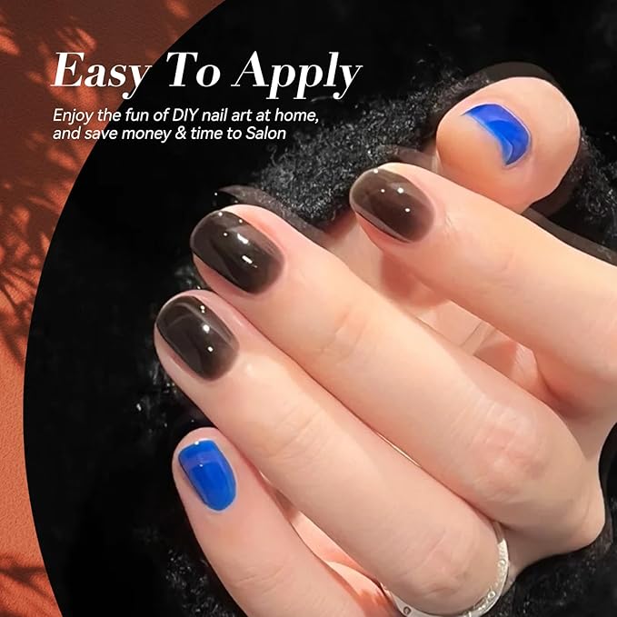 Born Pretty Jelly Gel Nail Polish Brown Red Green Black Blue Purple Sheer Transparent Crystal Gel Nail Polish Kit Fall Winter Soak off Nail Polish for Manicure DIY Home Salon 7ML 6Colors