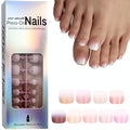 216 Pcs Ombre Press on Toenails Short Square Fake Toenail with Glue Tabs,French Toe Nails Press ons,9 Color Gradient Natural Acrylic False Toenails Tip Artificial Toe Nails for Women Manicure