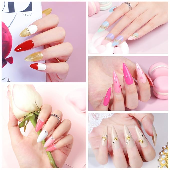 COSCELIA 60PC Gel Nail Polish Kit with U V light Starter Kit 55 Colors Gel Polish 5PC Top Base Coat Nail Art Decorations French Manicure Kit for with Everything Valentines Day Gifts for Women