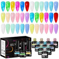 MTSSII 18pcs Jelly Gel Nail Polish Set Gel Polish 18PCS Jelly Nail Polish Kit Translucent Nude Pink Purple Blue Iridescent Colors UV LED Soak Off Home DIY Nail Art Salon Set