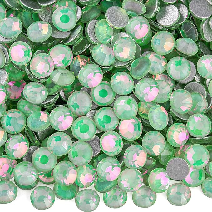 Blinginbox Rhinestones for Crafting,Flatback Rhinestones Glass Gems Stones Round Gemstones Non-Hotfix Crystal for Crafts Nail Decoration,Seafoam Green Opal(1.9-2.0mm) SS6/1440pcs