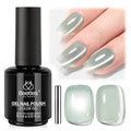 Beetles Misty Green Cat Eye Gel Nail Polish - 15ML Sage Green Cat Eye Gel Polish Glitter Magnetic Translucent Glassy Effect Soak Off UV French Nail Art DIY Manicure Gifts for Women
