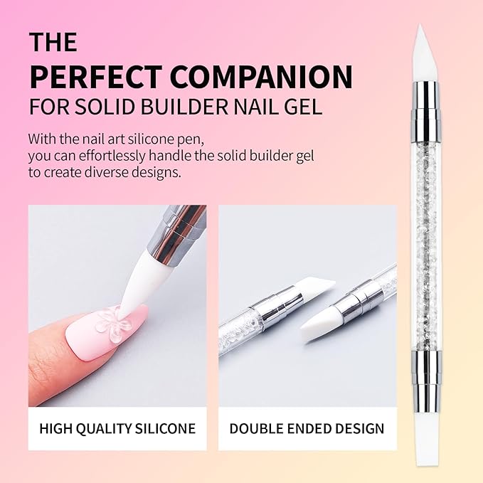 3D Gel Nail Art Kit-Pink Aurora Solid Builder Gel for Nails 3D Sculpting Carving Building Modeling Hard Extension for Beginner DIY Salon at Home Cured Needed
