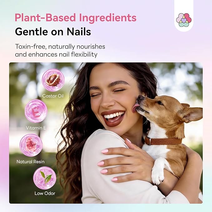 SAVILAND Hema-Free Poly Gel Nail Kit Starter: 15 Extend Gel Natural Colors Peach Rose Pink Brown Cat Eye Effect with Mini Nail Lamp Slip Solution for Long Lasting Nourish Nails Home Salon Daily DIY