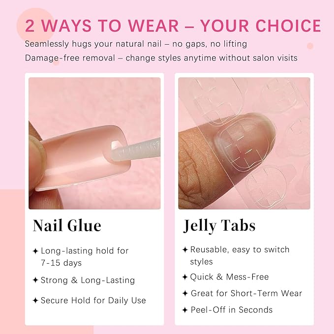 AddFavor Press on Nails Short Square Fake Nails, 576pcs 24 Colors Square Press on Nails Full Cover Acrylic Nail Press ons, Matte False Nail Tips for Women Glue on Nail