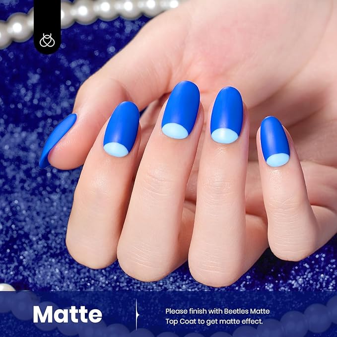 Beetles Blue Gel Nail Polish 15ml Royal Blue Color Noble Night Nail Polish Soak Off Uv LED Nail Lamp Gel Polish Manicure Salon DIY Home Paulina Lapis Colorful Bottle