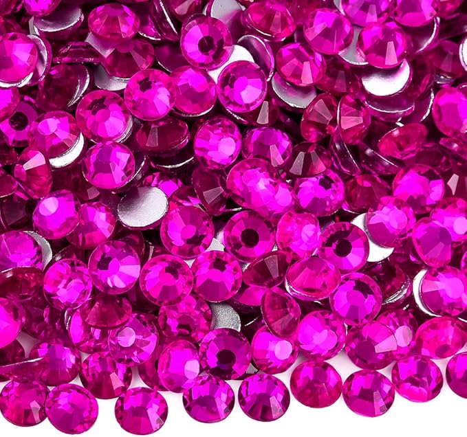 Blinginbox Lt. Rose B Flatback Rhinestones for Bedazzling Round Glass Stones for Nails Art and Crafts Glue Fix Flat Back Crystal SS20 4.8mm 0.18inches 1440PCS