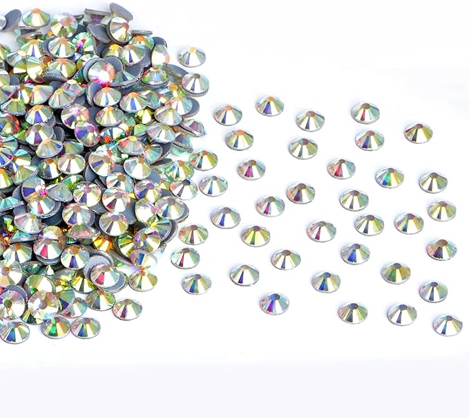 144 Pieces SS30 Clear AB Hotfix Rhinestones Flatback Round Crystal Glass Rhinestones Gems for Crafts Nail Face Art Clothes Shoes Bags DIY