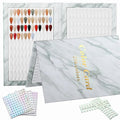 216 Nail Colors Book,Professional Nail Polish Chart Book with 240 Practice Tips & 1-300 Number Labels, Pre-Numbered Slots,Perfect for Salons and Home Use(Marble)