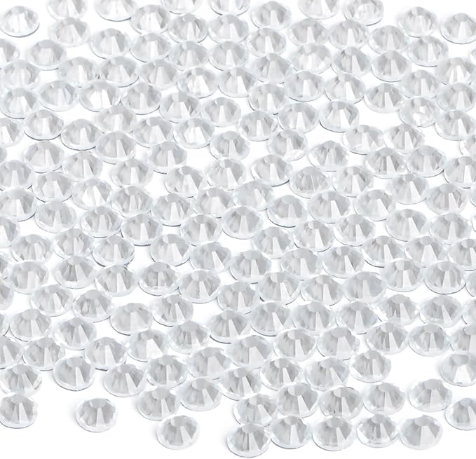 2880 Pieces SS12 Clear Crystal Hotfix Rhinestones Flatback Round Crystal Glass Rhinestones Gems for Crafts Nail Face Art Clothes Shoes Bags DIY