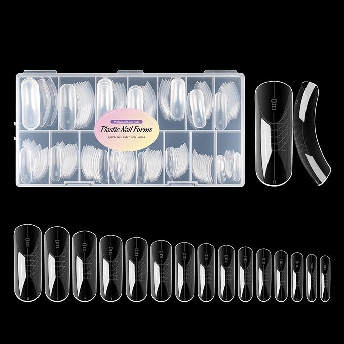 NMKL38 150Pcs Dual Forms Full Cover Nail Tips Upper Arched Extension Mold