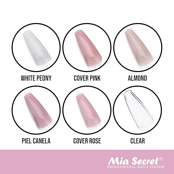 Mia Secret Soak off Soft Gel Nail Tip MADE IN USA for Salon and DIY (Cover Pink, Coffin)